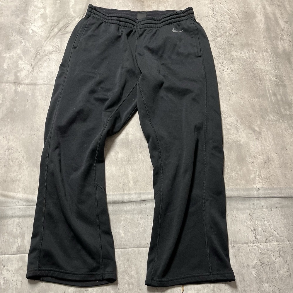 Nike Dri Fit Mens Jogger Pants Black Athletic Training Soccer Running L - Picture 1 of 10